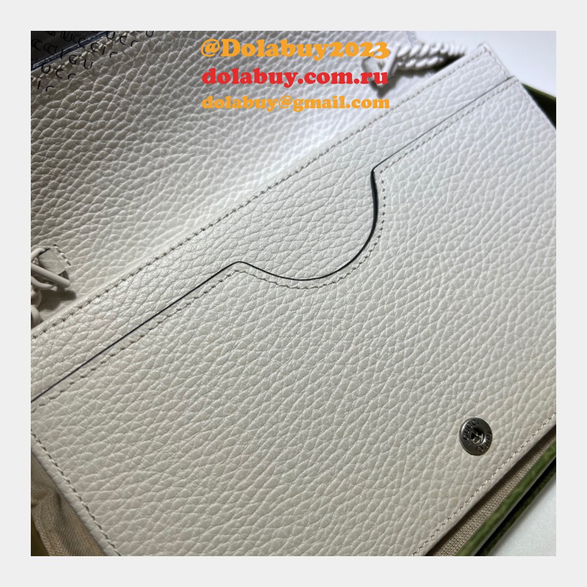 Top Luxury GG Gucci Replicas 497985 Marmont leather mini Chain Wallets bag
