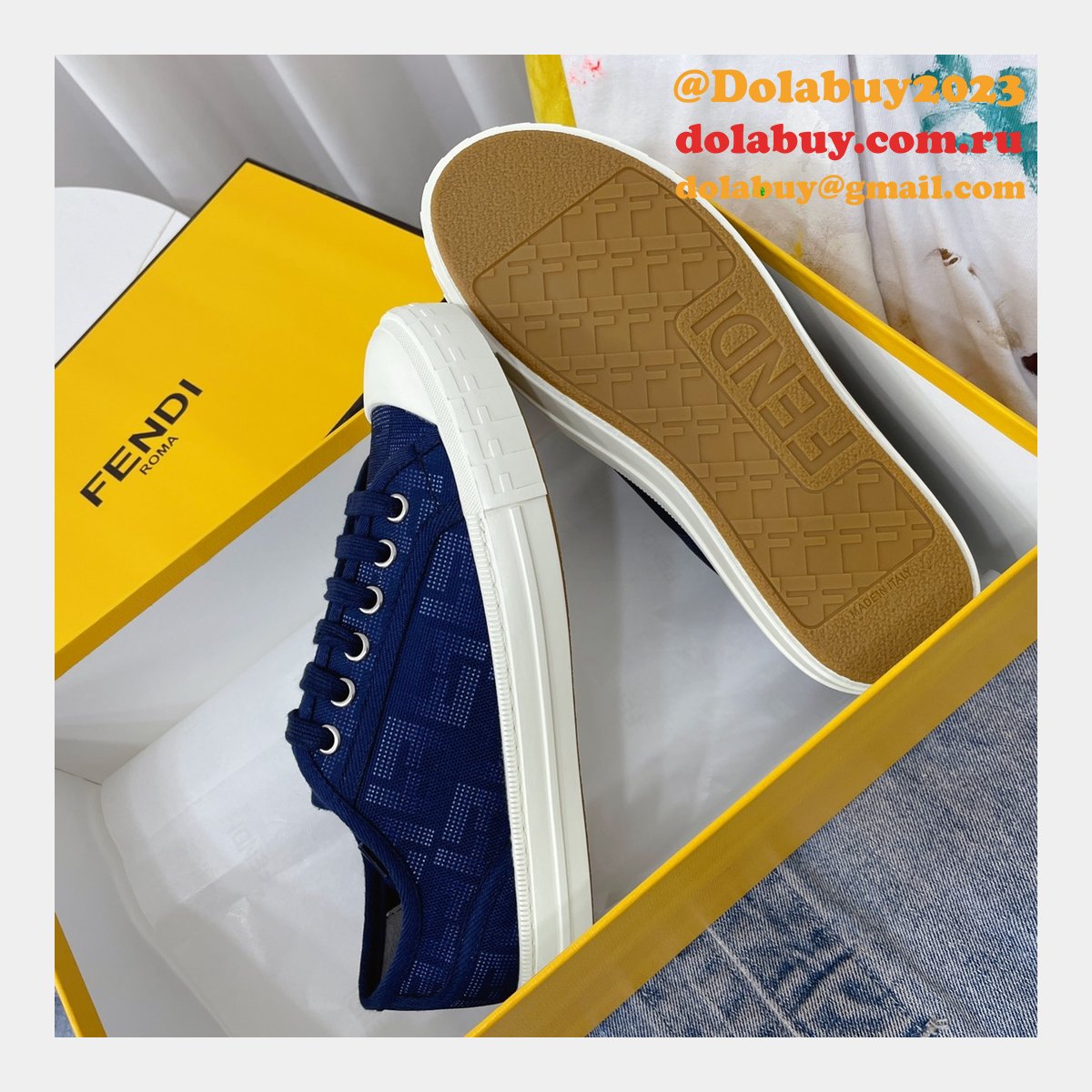 1:1 Fake Domino Fendi Shoes Website to Get Replica Sneakers
