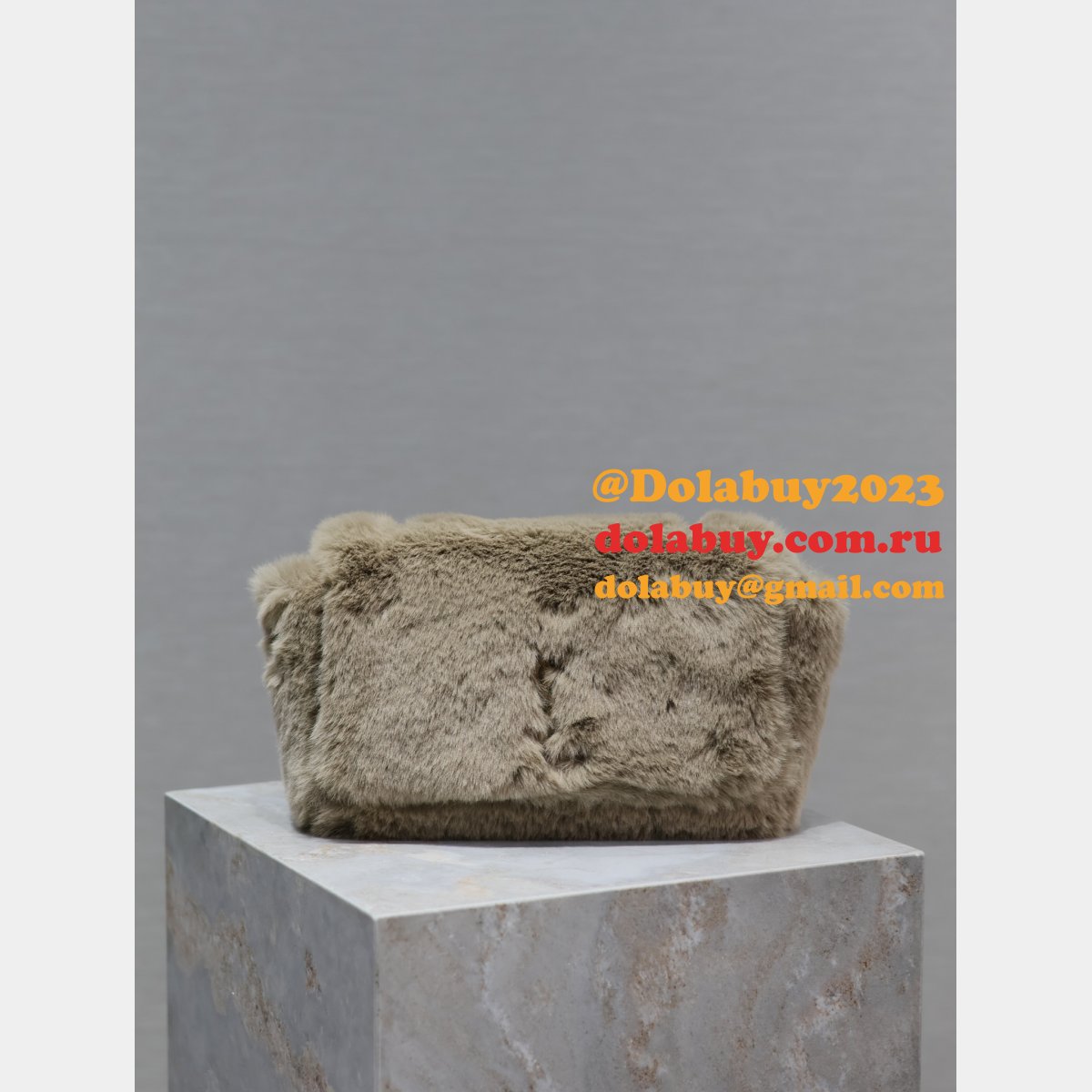 YSL KATE DOUBLE BREAD SUEDE & RABBIT FUR small 22CM BAG