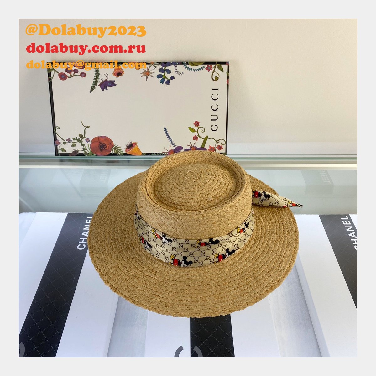 Gucci Replica 2020 Mickey Ribbon Raffia UK Hat