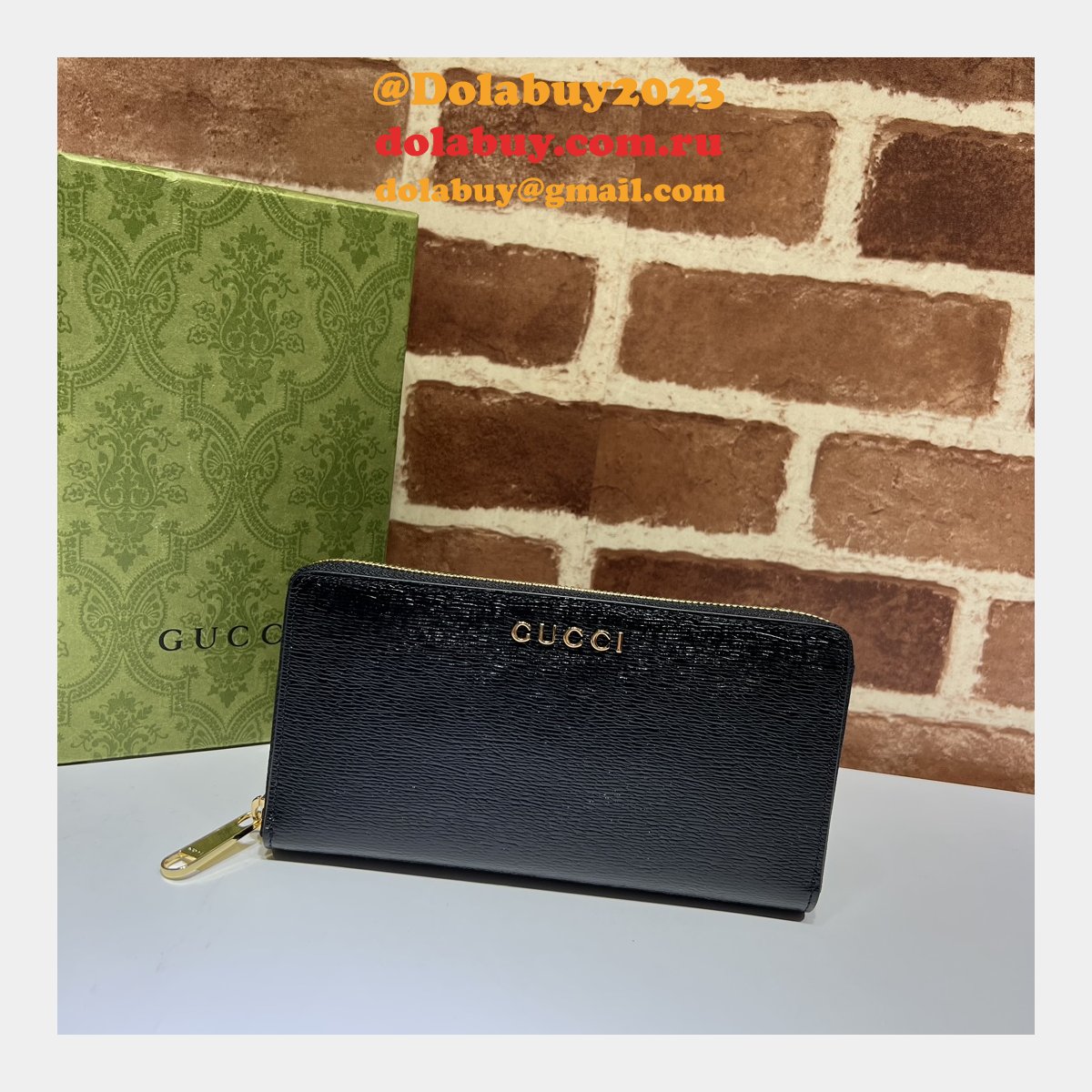 Zip Around Wallet 1:1 Mirror Gucci Script 772642 Perfect Bag