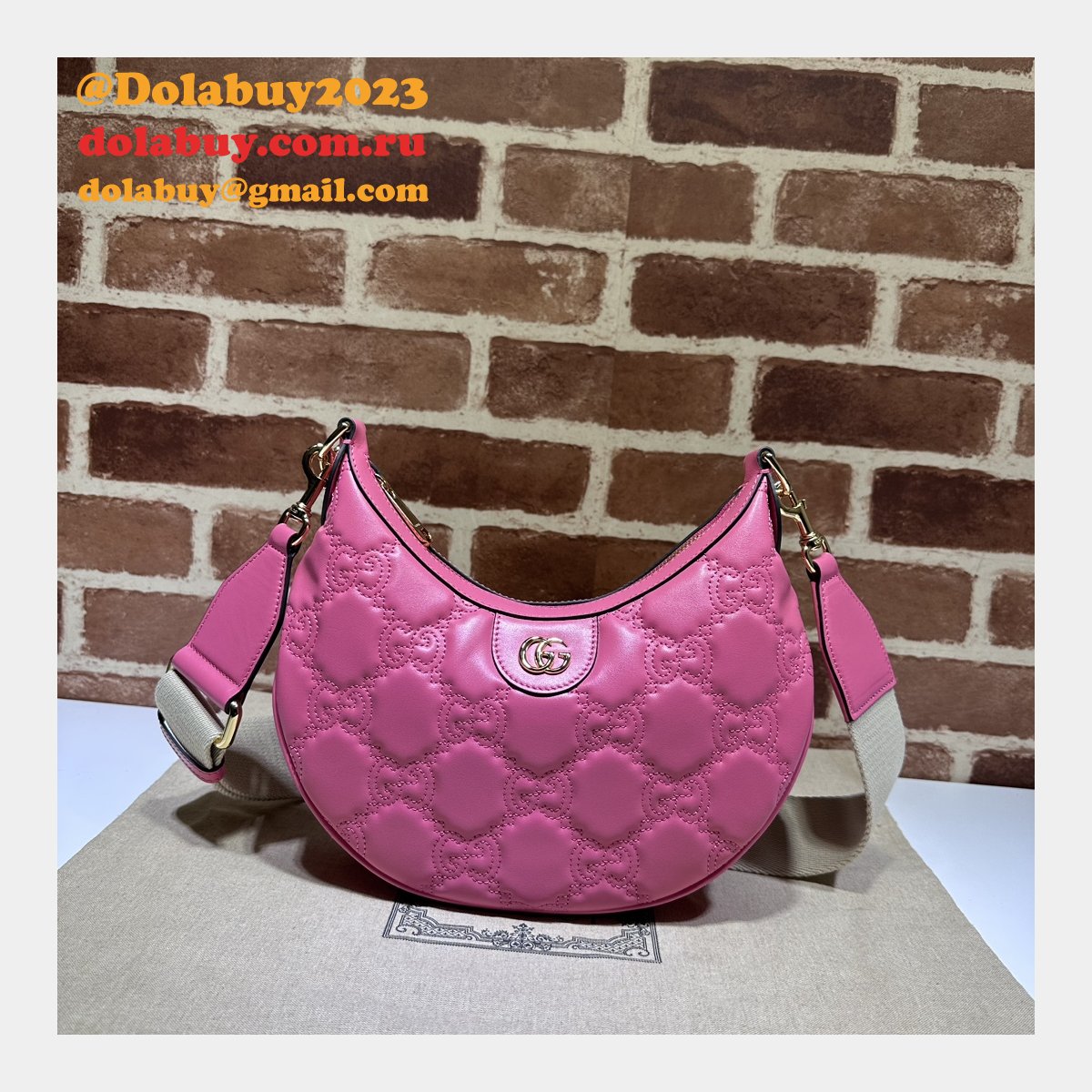 G*u*i replica 739709 gg matelassé duplicate shoulder pink bag