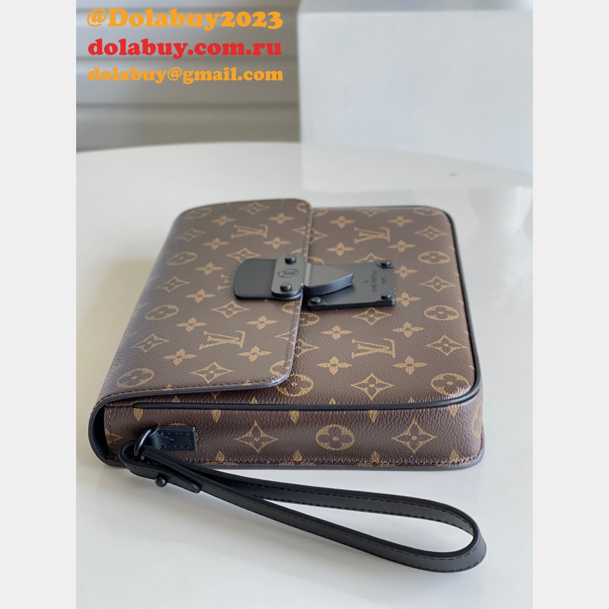 AAAQuality Louis Vuitton S Lock A4 Pouch Monogram Macassar M80560 Bag