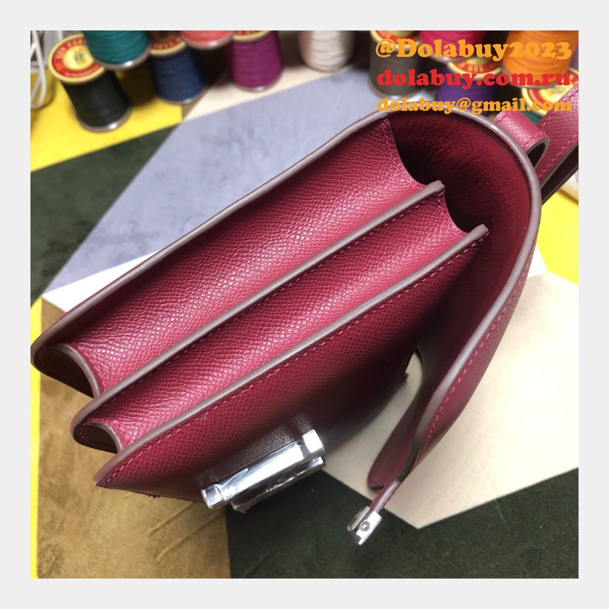 Hermes Constance Bag 23cm Epsom Leather Burgundy