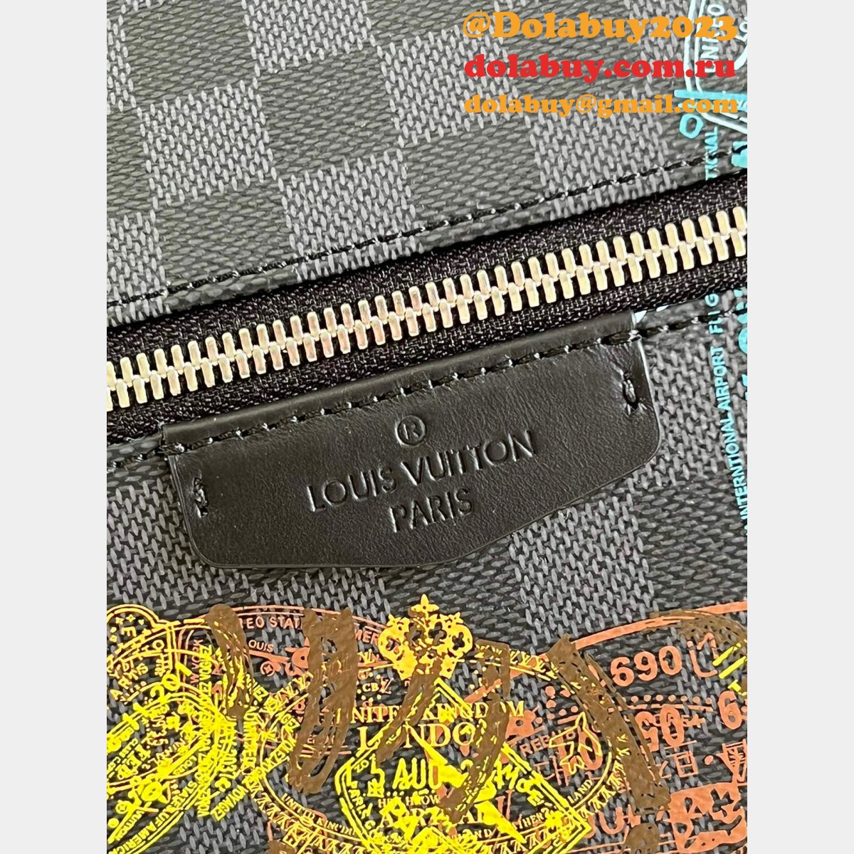 Louis Vuitton Designer M45275 Discovery Backpack Damier Graphite Replica Bags