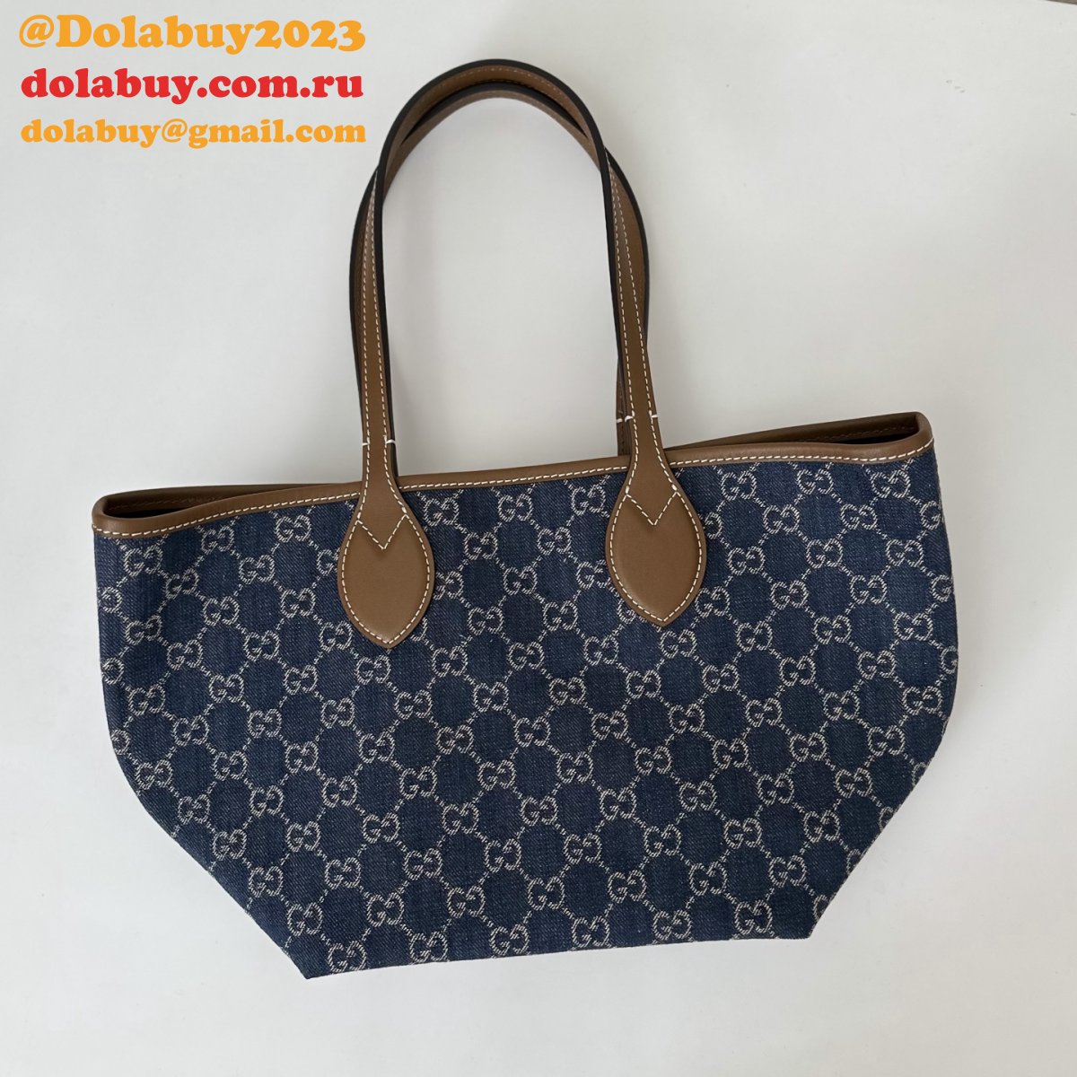 Gucci Totissima Small Reversible Tote Shoulder 820496 Blue Bag