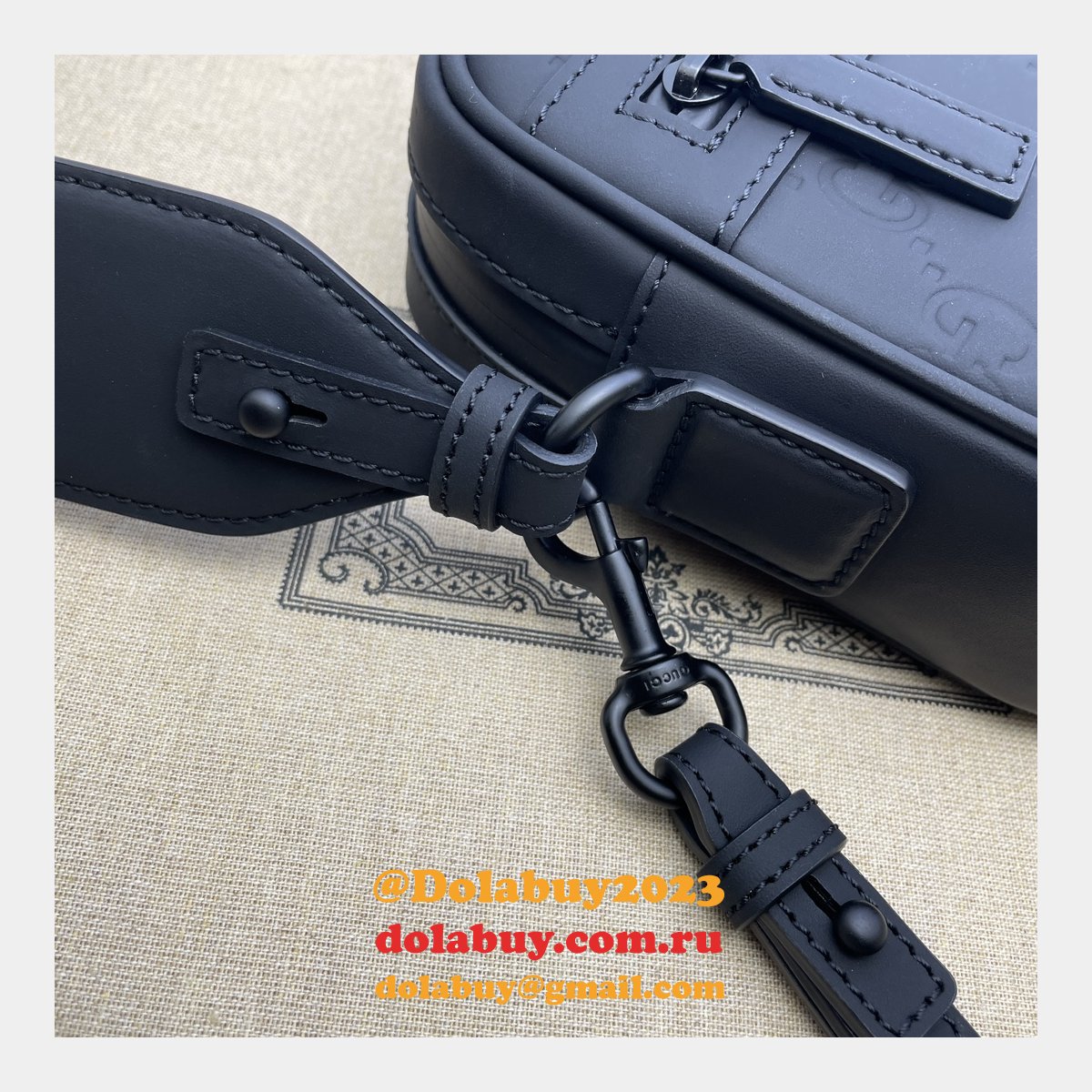 GG Crossbody Knockoff Gucci Rubber-effect 771293 Black Bag