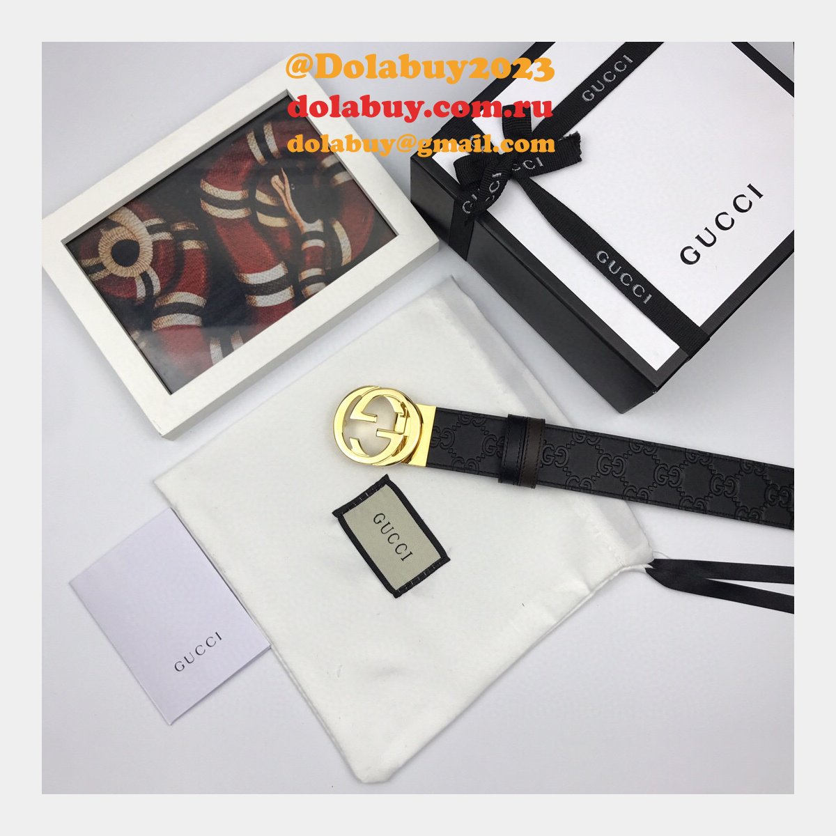 fake G*u*i 37mm double g leather replica belt