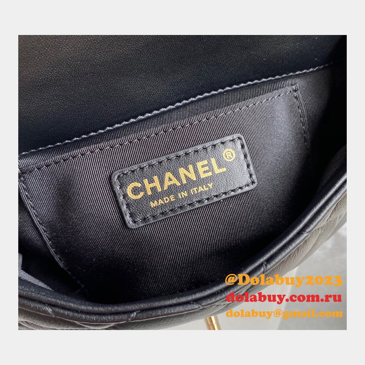 CC Replica Pearl CF Classic Flap 18cm Black/White Bags