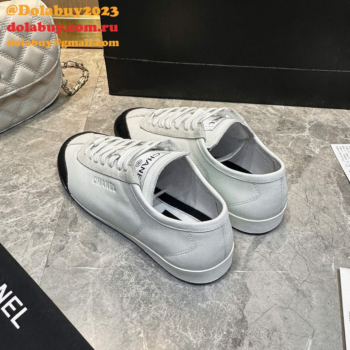 Designer chane Calf leather & calf suede sneaker 2024