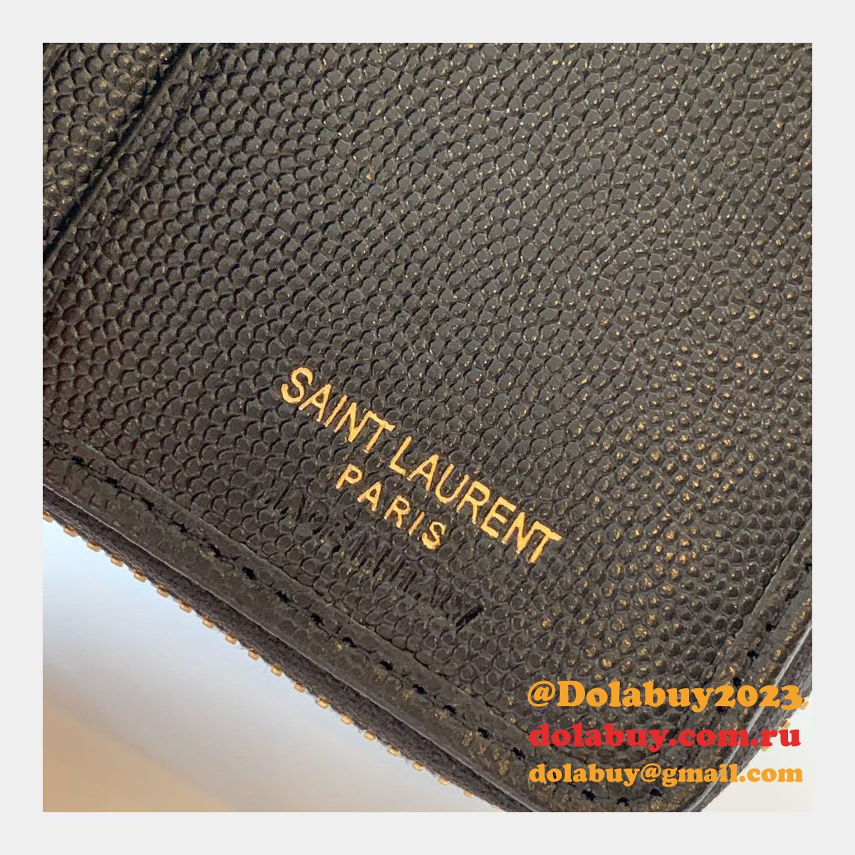 AAA+ Saint Laurent monogram compact zip around wallet black