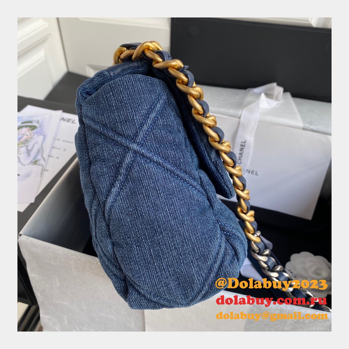 CC Top Quality 19 Large Flap Replicas Bag
