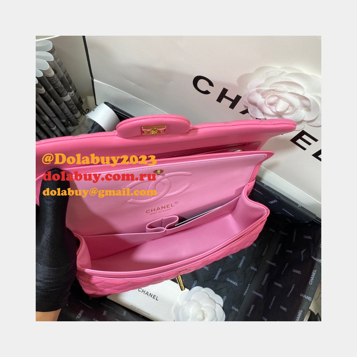 Top Quality Replica Lambskin CF1112 Bags 25CM PINK