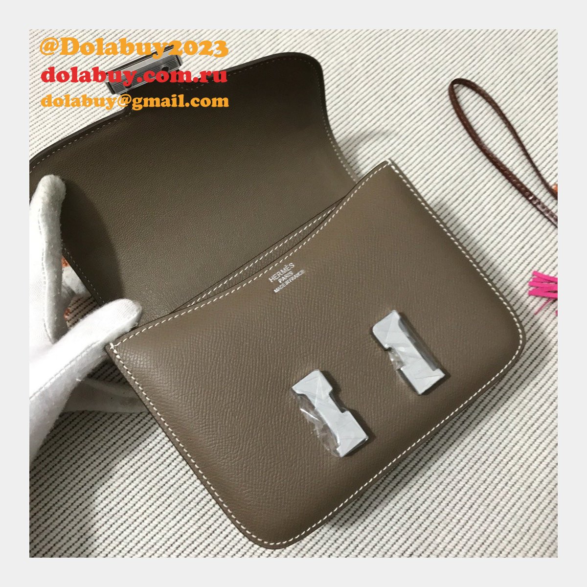 Hermes Constance Bag 18cm Epsom Leather Dark grey