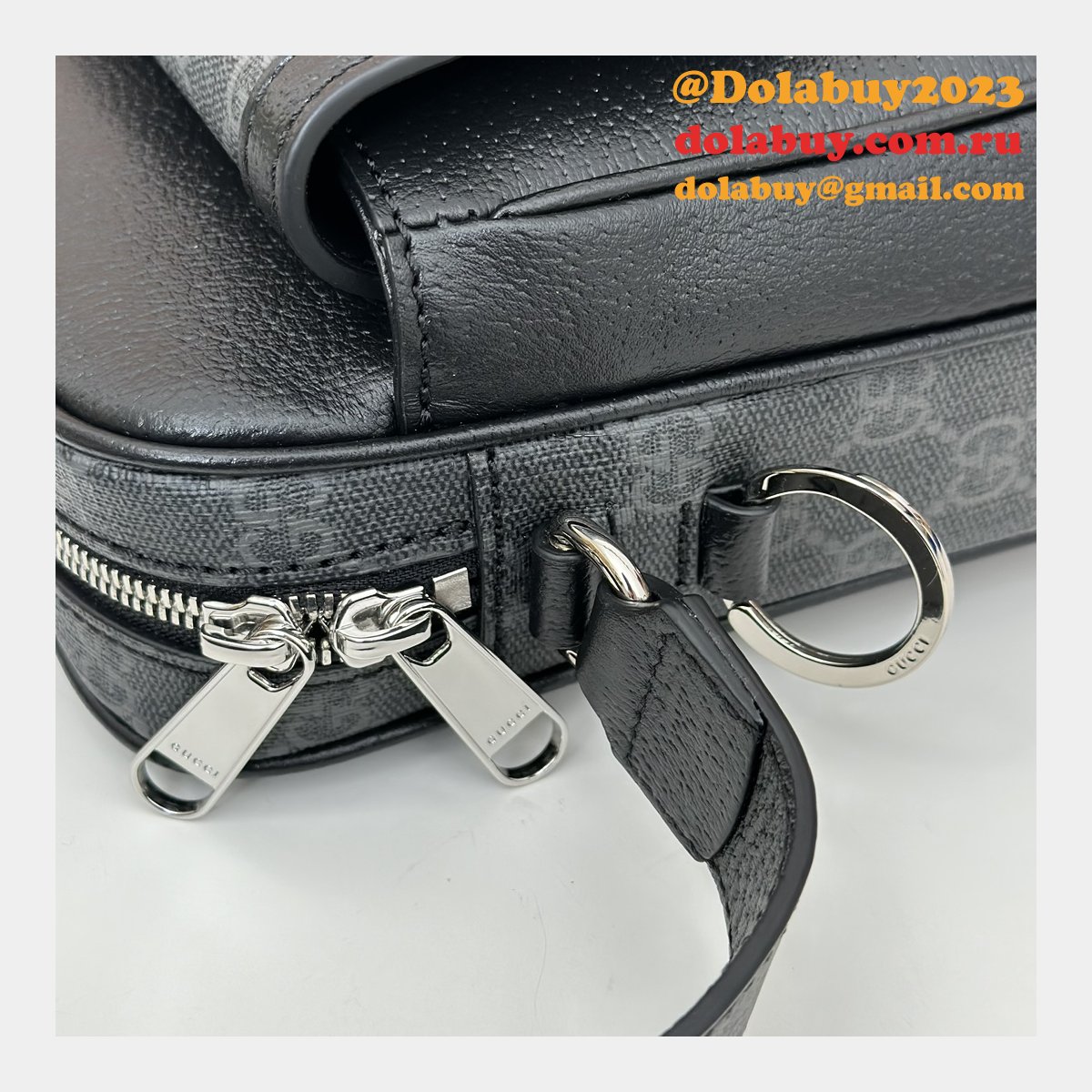 Men Gucci Replicas 795464 Small GG Crossbody 795464 Black Bag