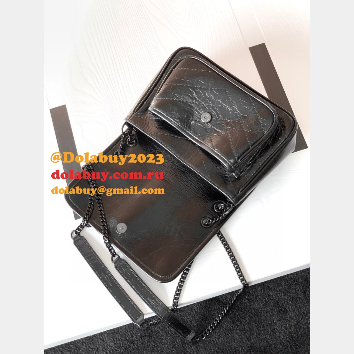 YSL Replica Niki 22cm crinkled vintage leather 533037