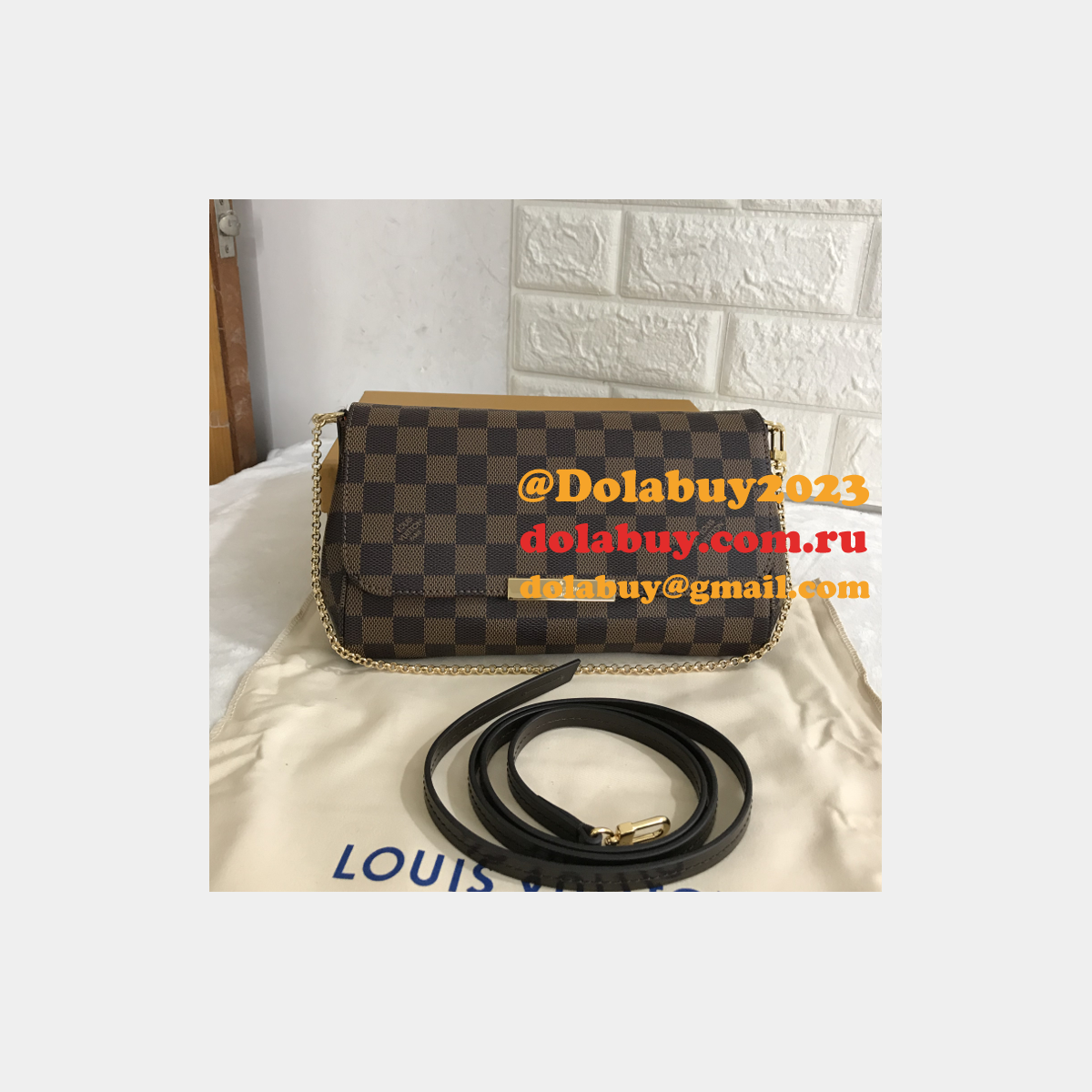 Louis Vuitton Replica Favorite MM Damier Ebene Bag