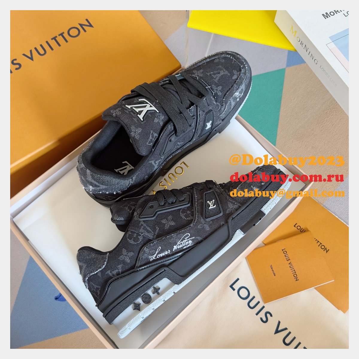 Top Quality LV Knockoff Shoes Trainer Sneaker Wholesale