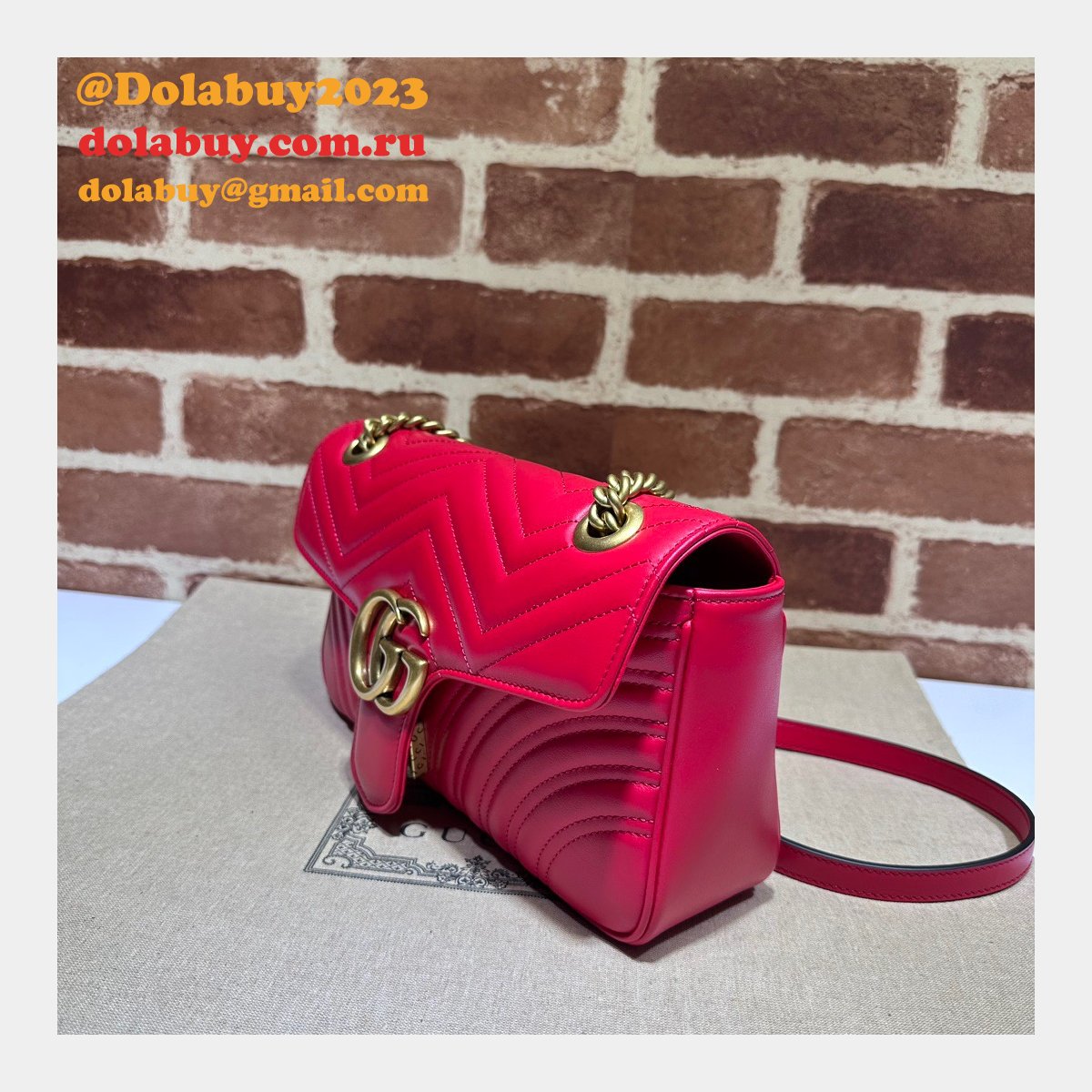 G*u*i gg marmont 1:1 mirror shoulder 443497 high quality bag