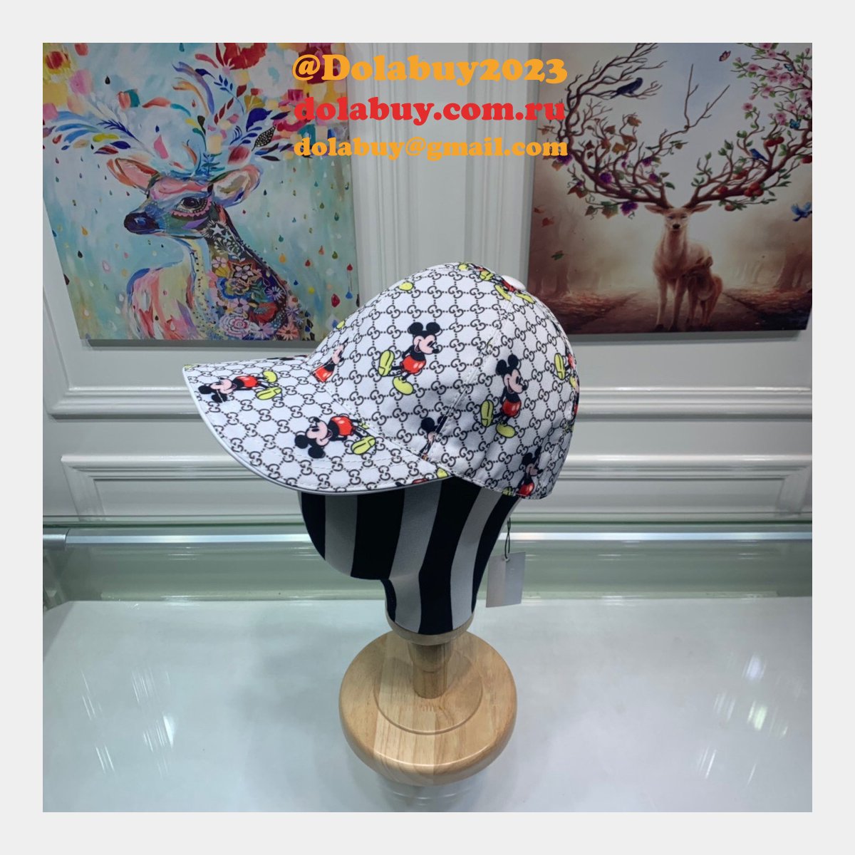 Top Quality Gucci Mickey mouse Hats