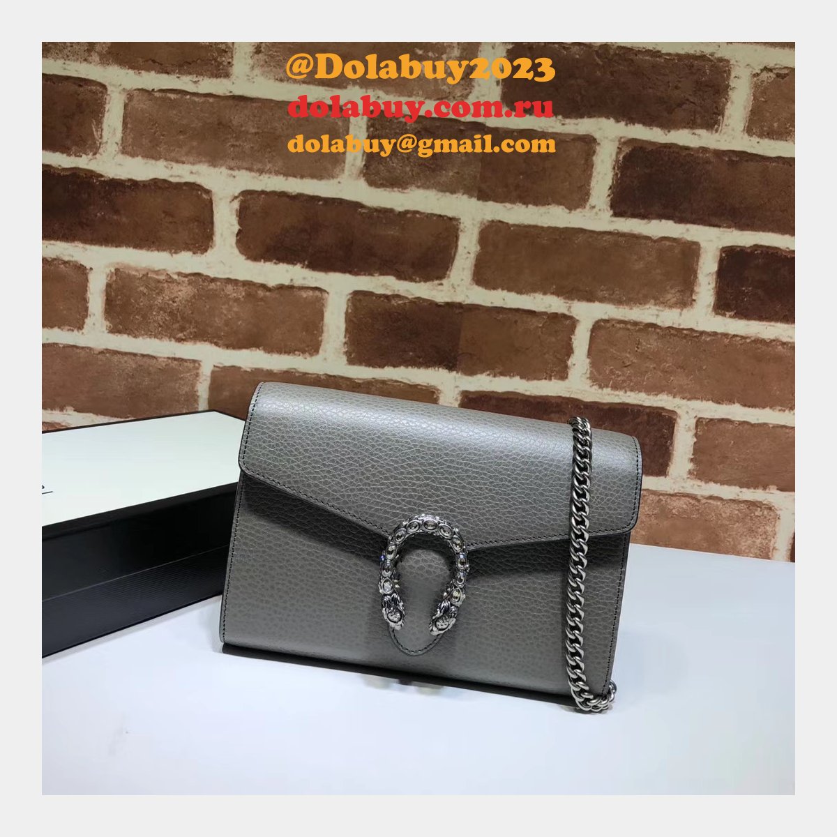 cheap G*u*i dionysus leather mini chain bag 401231 black