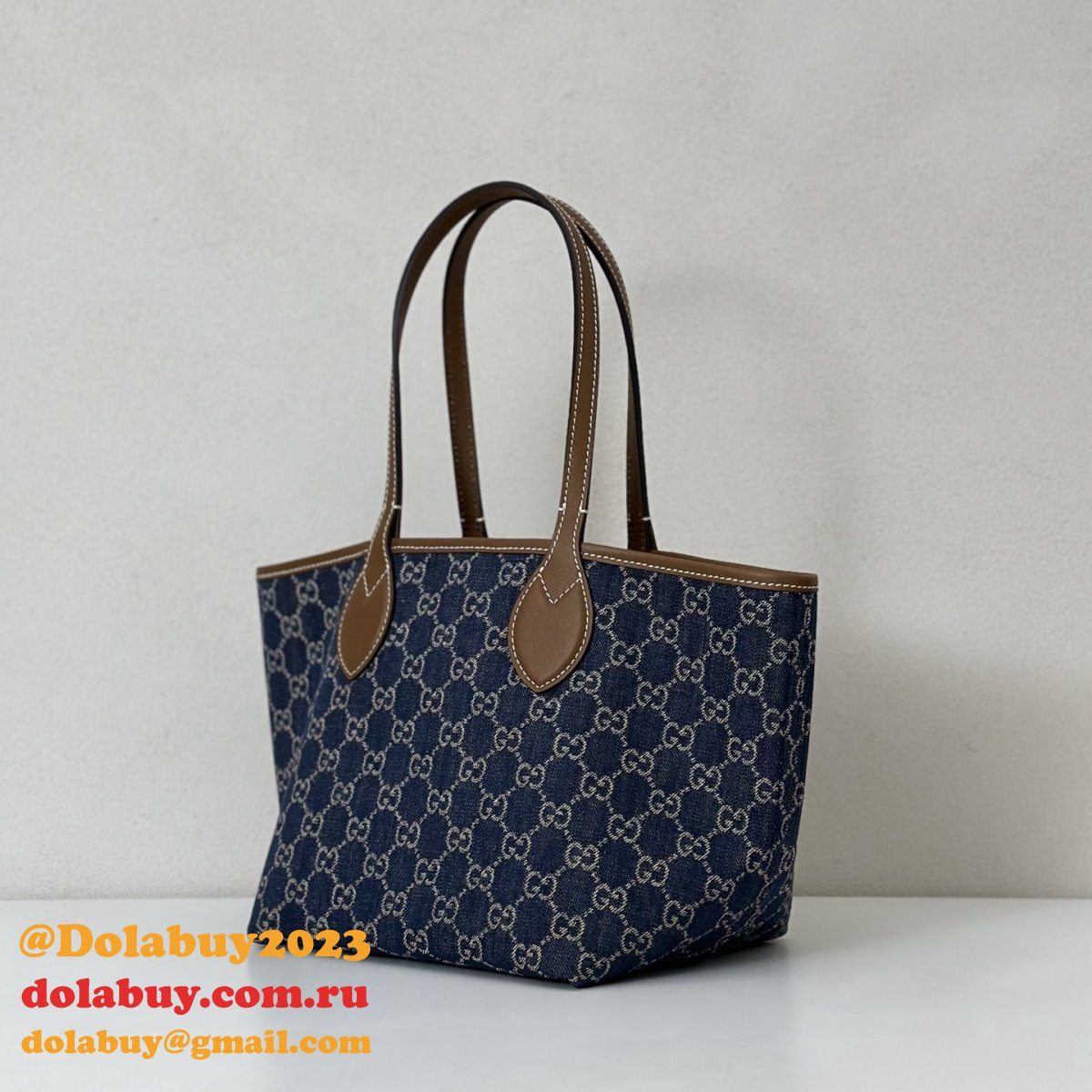 Gucci Totissima Small Reversible Tote Shoulder 820496 Blue Bag