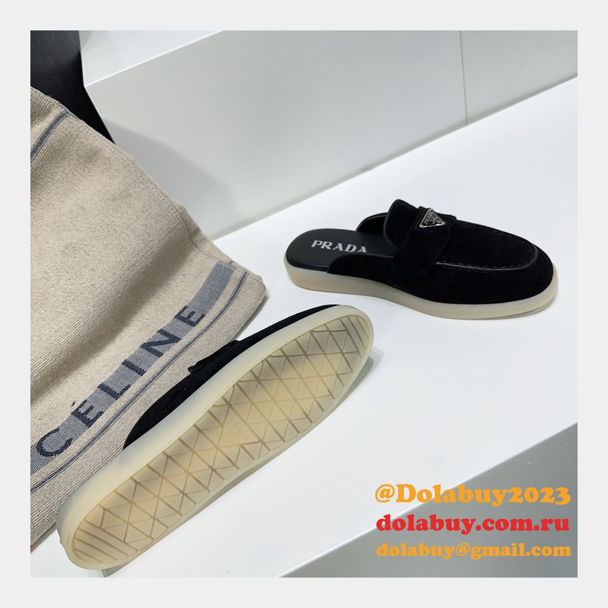 Wholesale Replica Prada 1:1 Designer Saint-Tropez Loafers Shoes