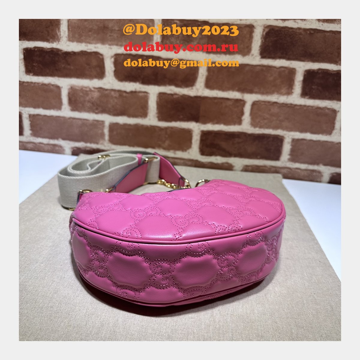 G*u*i replica 739709 gg matelassé duplicate shoulder pink bag