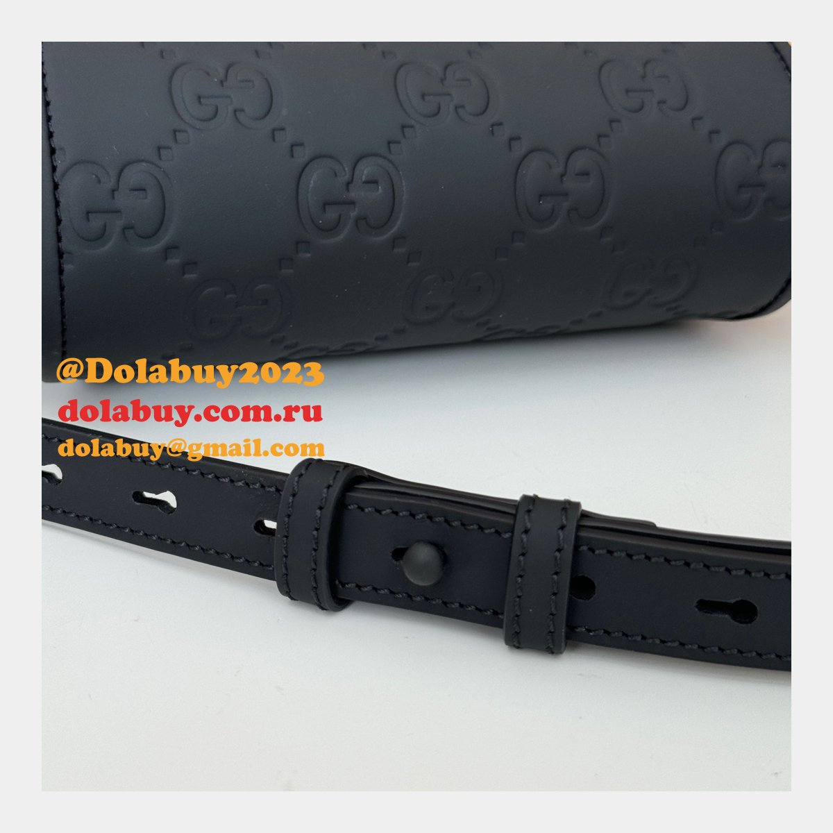 Designer Gucci GG Rubber-effect Super 794062 Black Knockoff Bag