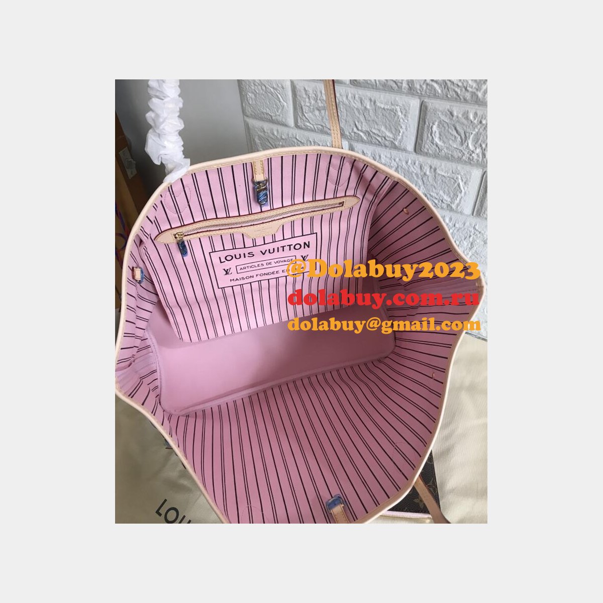 TOP QUALITY LOUIS VUITTONS NEVERFULLS GM M40990 pink 40CM