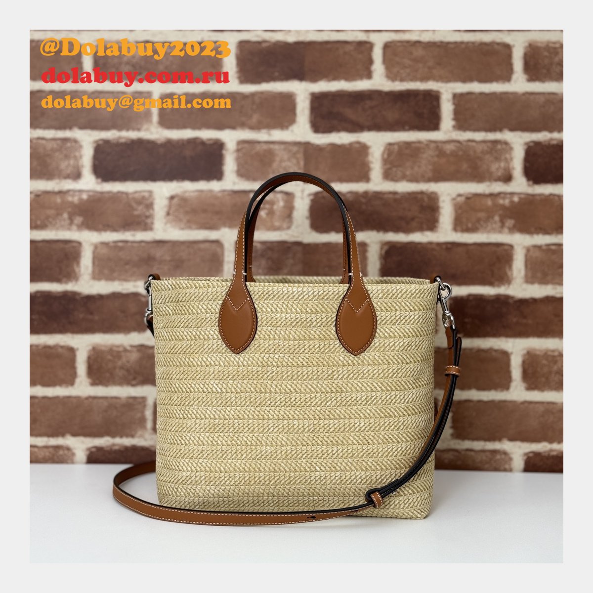 Gucci Replica 779671 Tote Women Straw-effect Natural Straw Effect Raffia