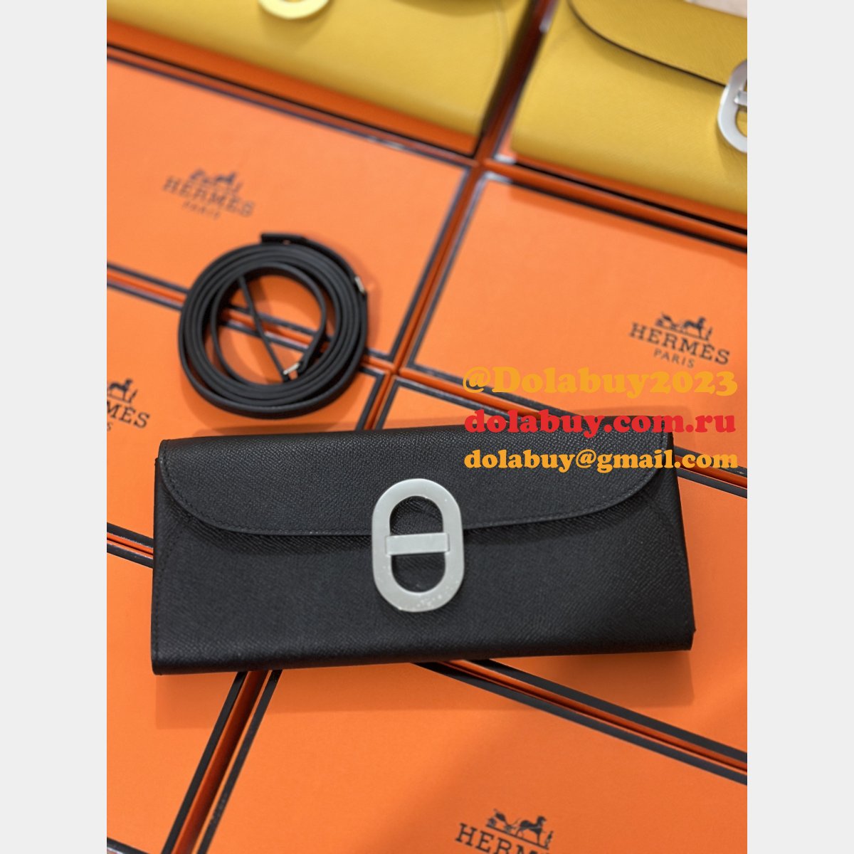 Luxury Hermes D Ancre to go clutch Epsom bag