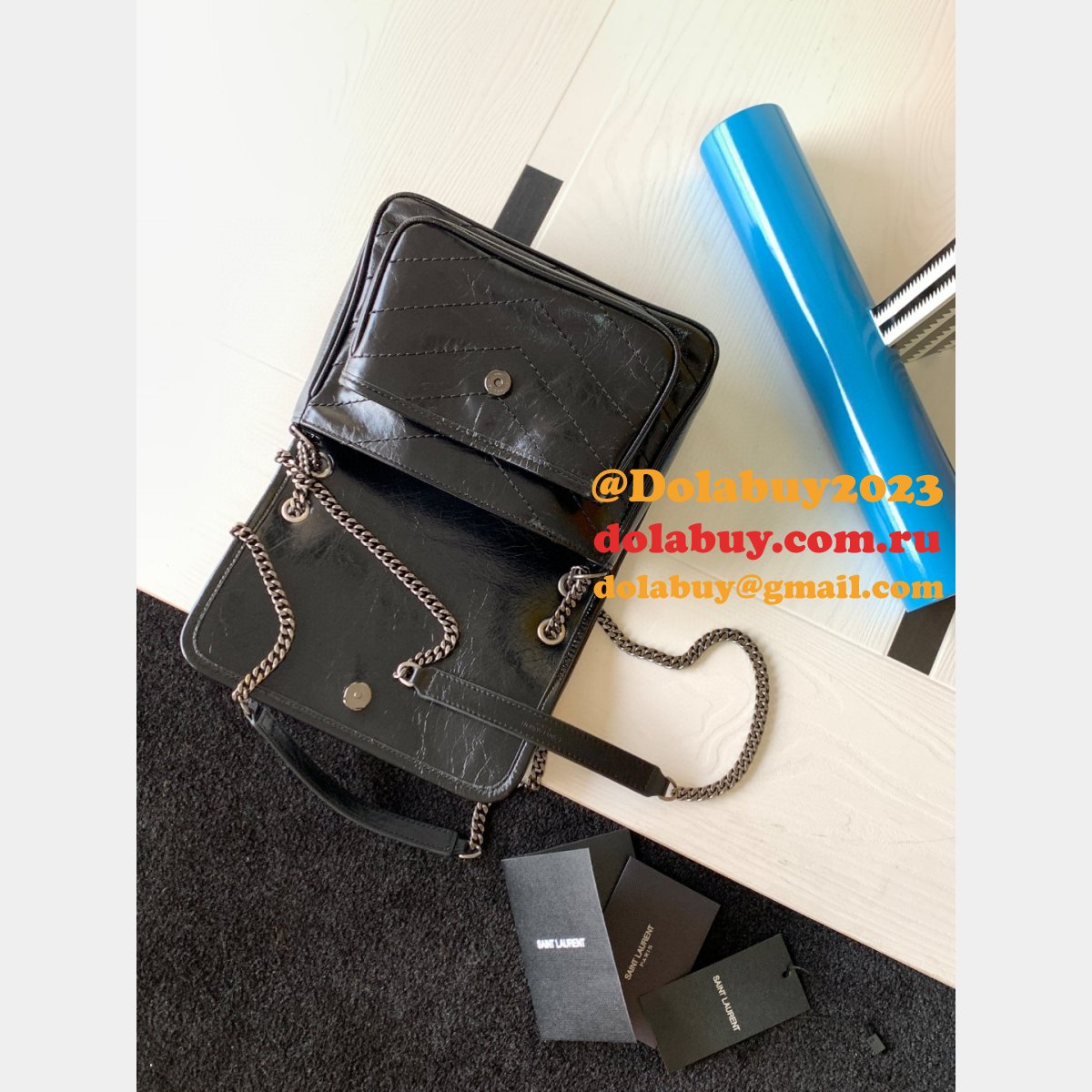 YSL Replica Niki 22cm crinkled vintage leather 533037