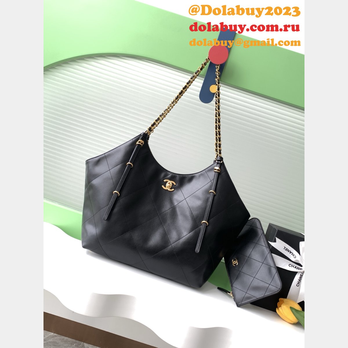 Replica 1:1 Mirror AS5466 & AS5463 Hobo Black Handbag