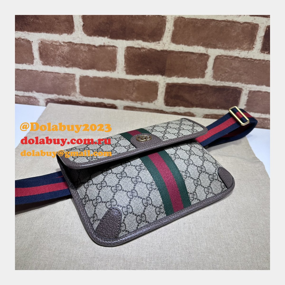 Ophidia GG Perfect Gucci 752597 Belt Ebony Supreme Replica Bag