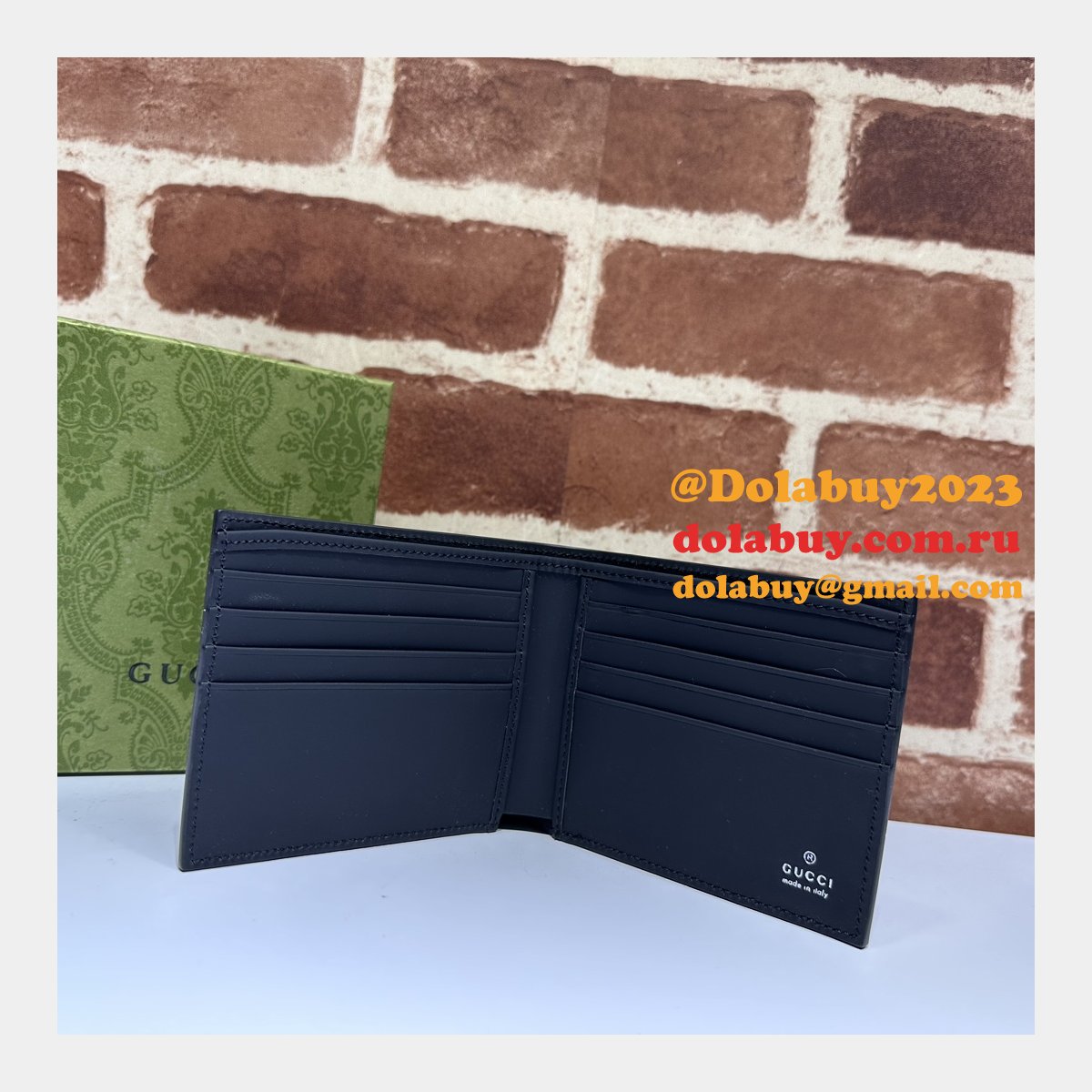 Fake GG Rubber-effect Bi-fold Wallet 771309 & 771311 Designer