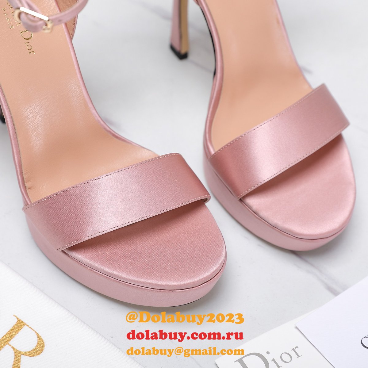Duplicate Mlle Dior Heeled Sandal Top Quality