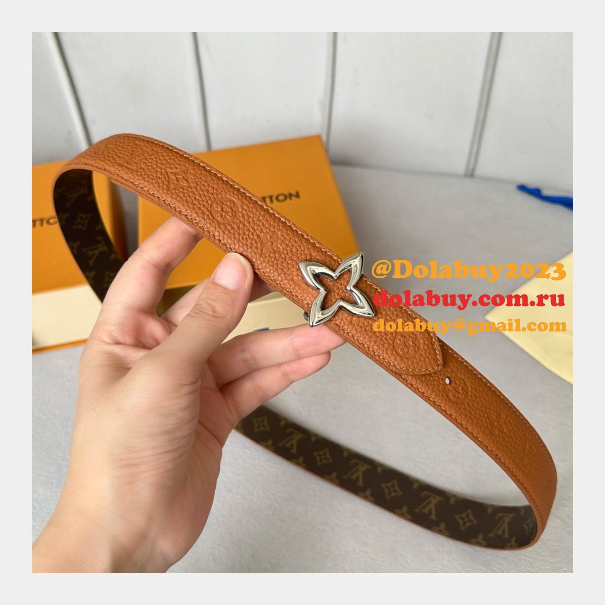 Cheap LV Flowergram 30mm Reversible Belt