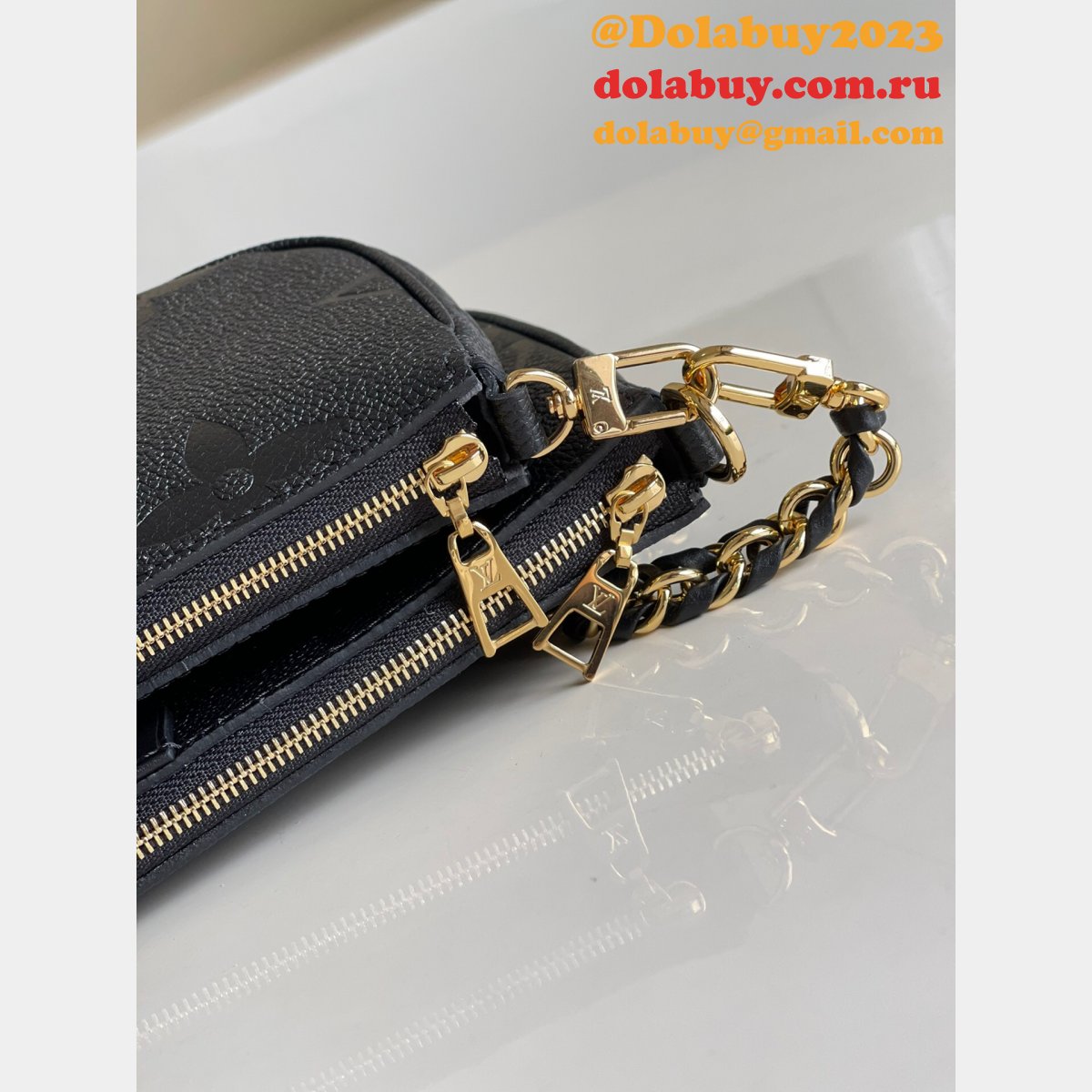 Louis Vuitton Cheap M57631 Black Pochette Accessories Monogram
