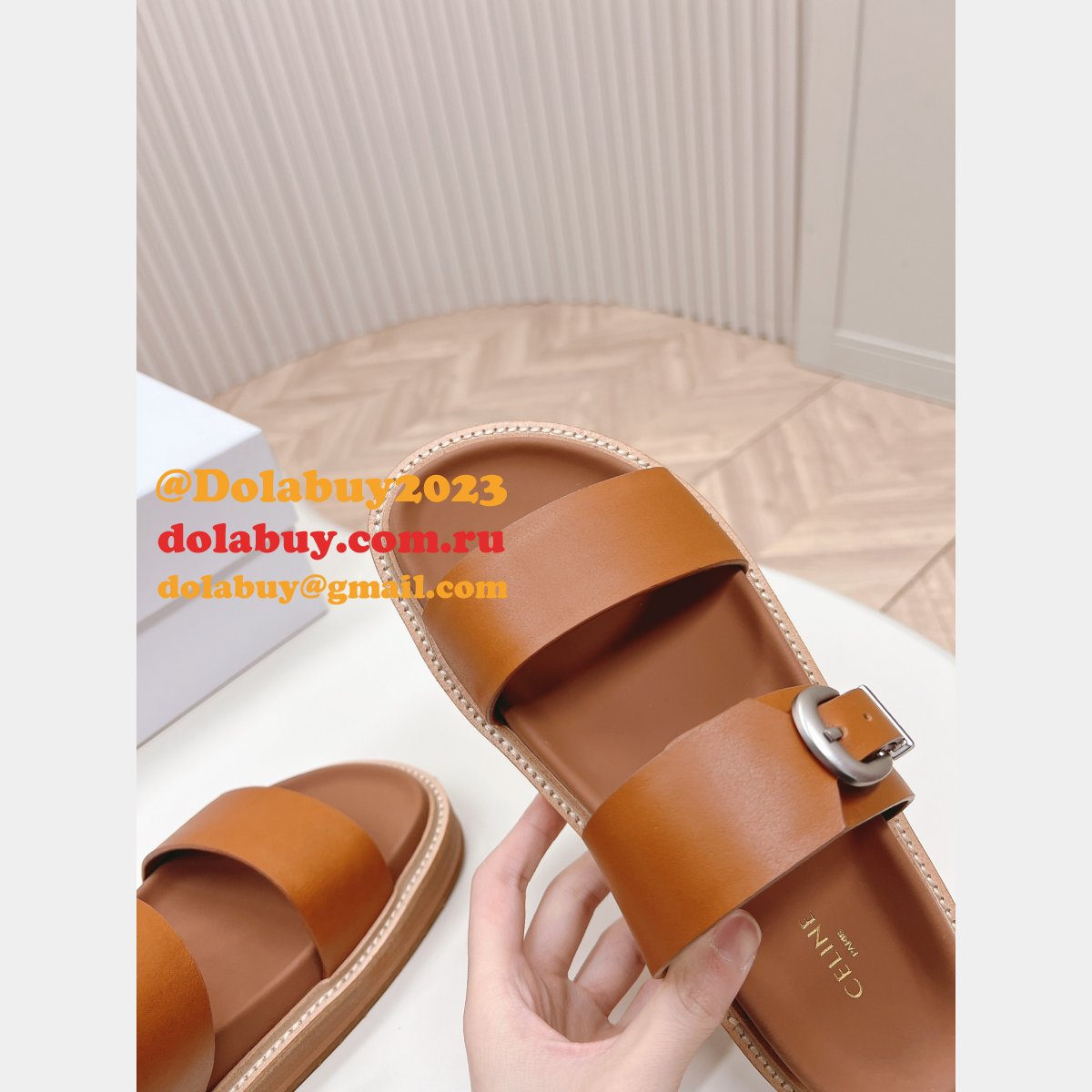 Luxury Celine Sandal Fashion Ladies Slide Platform Knockoff Shoes