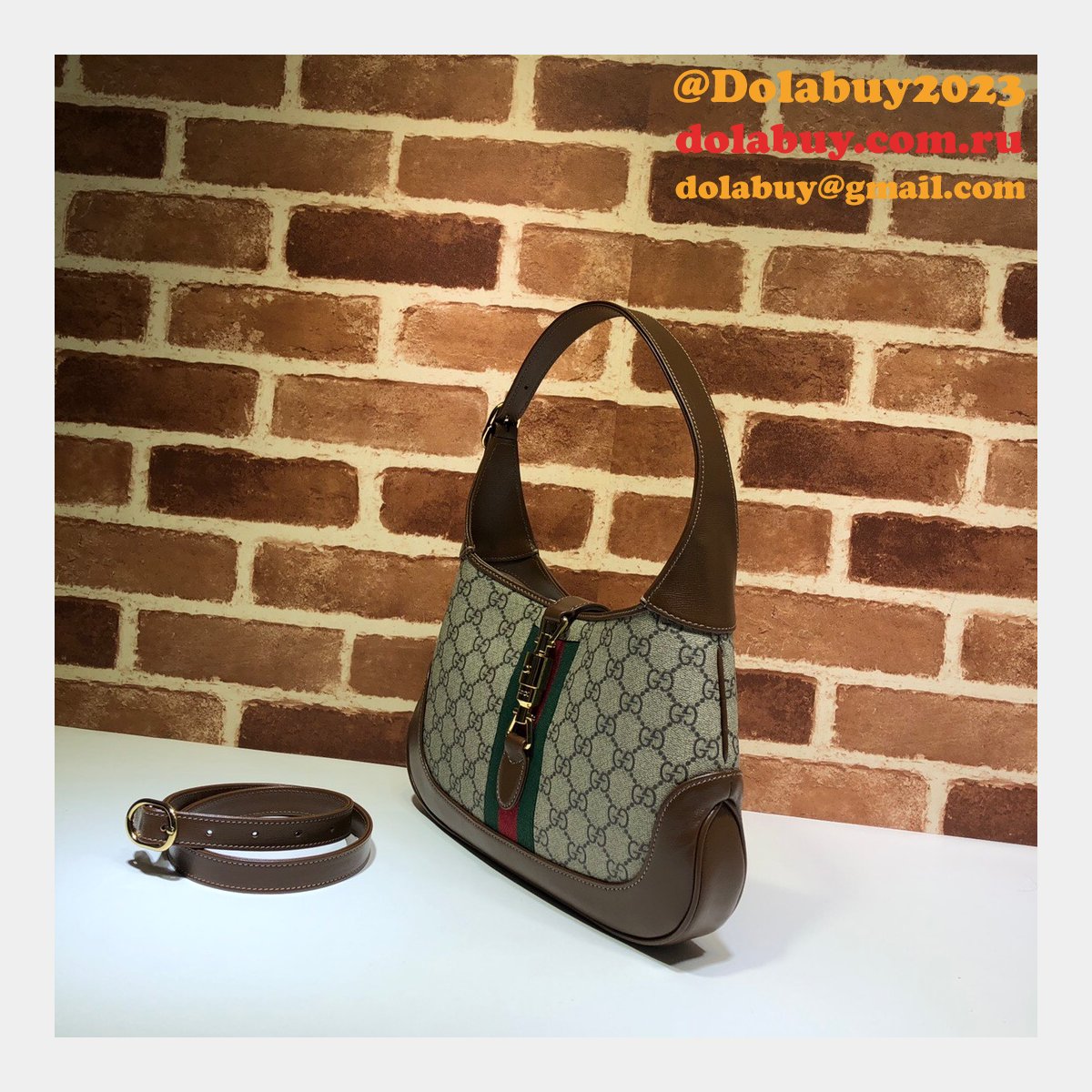Gucci Replica UK Jackie 1961 Small Hobo Bag 636706 GG Supreme Canvas