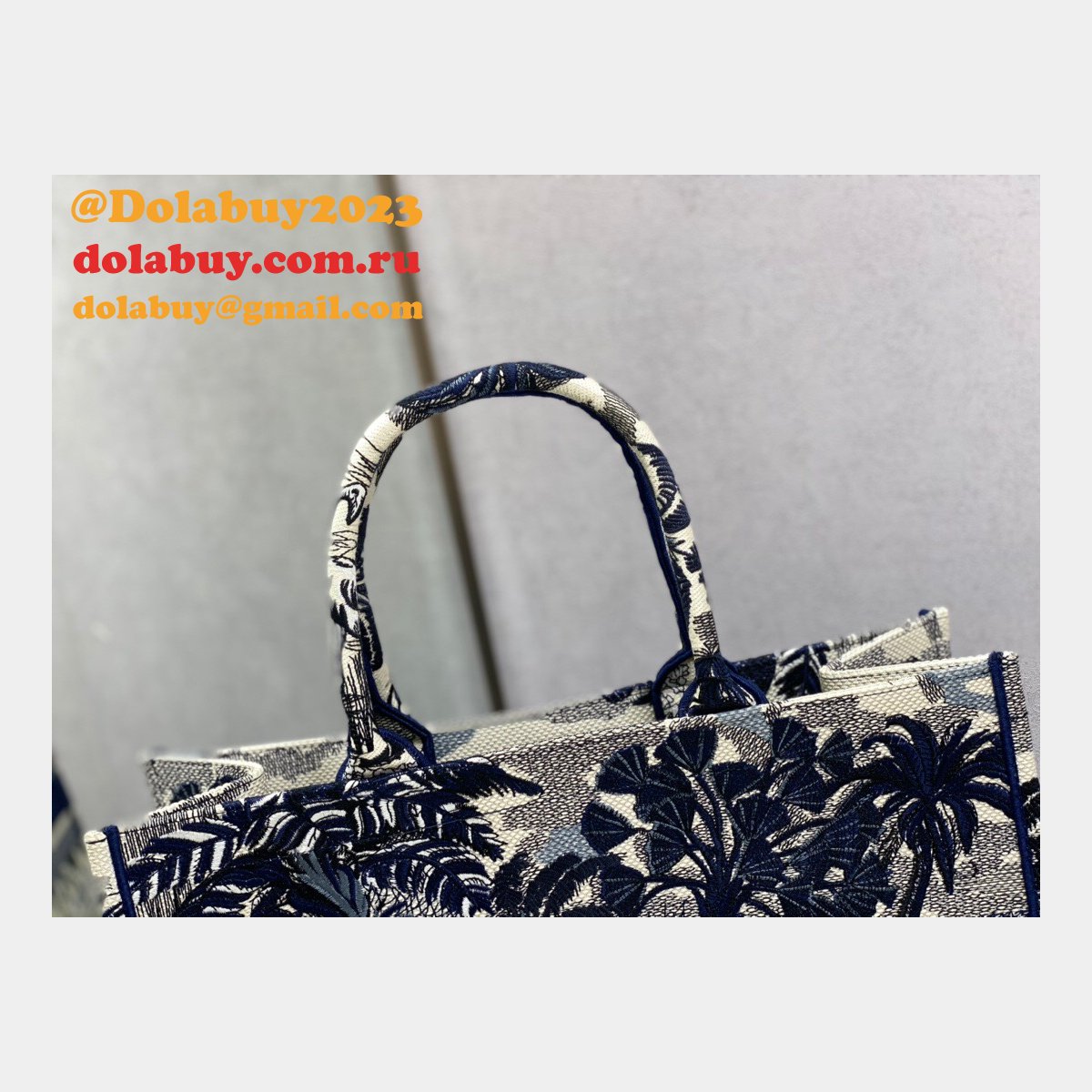 Dior CD Book Tote Top Quality Oblique Embroidery