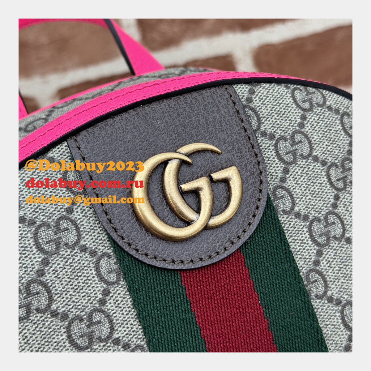 Fuchsia Top Quality 547965 GG Supreme Ophidia Gucci Copy Backpack Bag