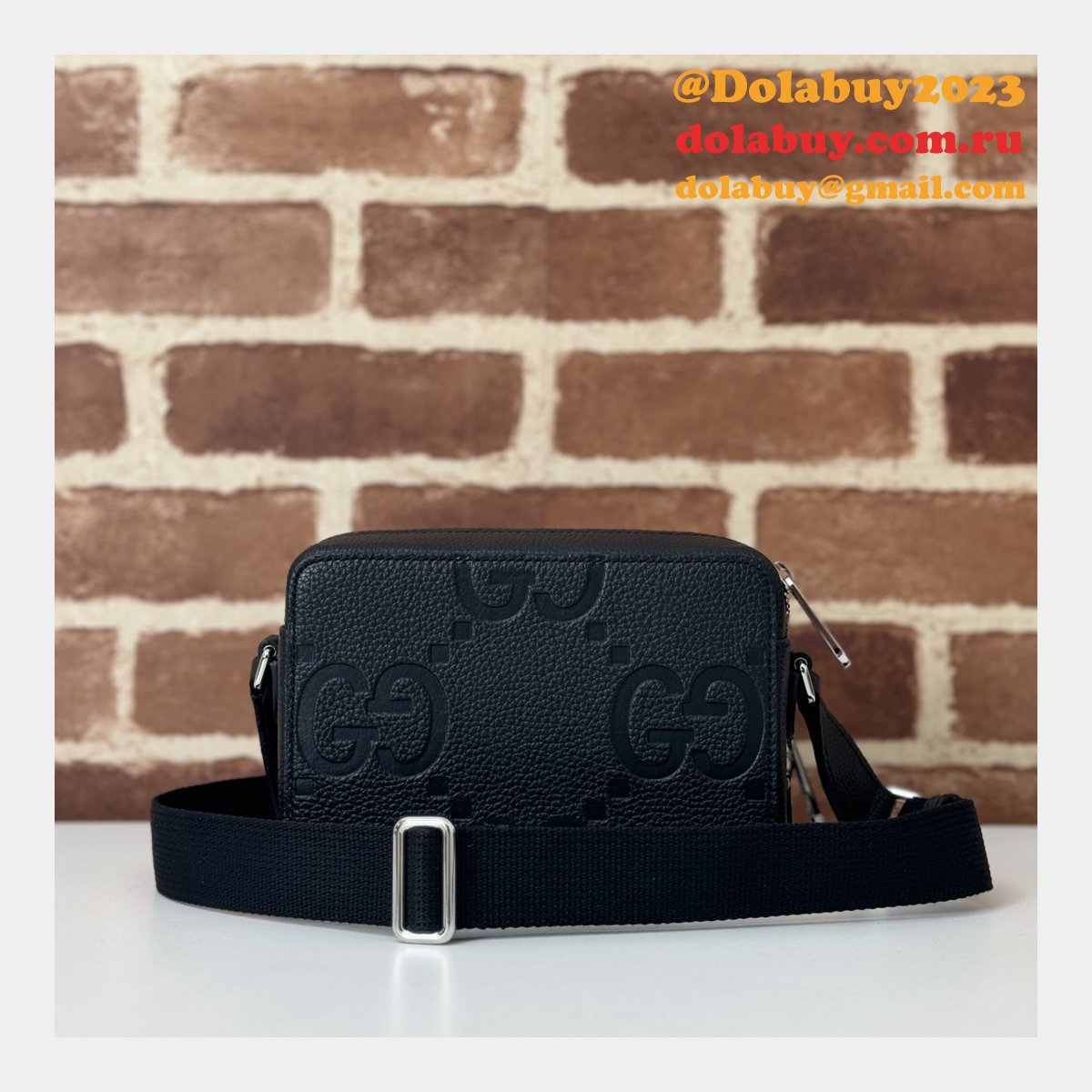 Knockoff Gucci 816958 Fashion Jumbo GG Super Black Bag