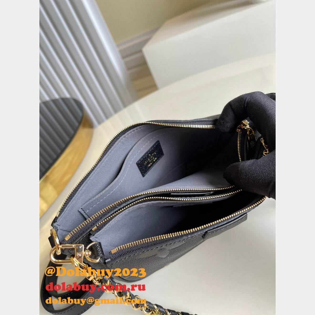 Louis Vuitton Cheap M57631 Black Pochette Accessories Monogram