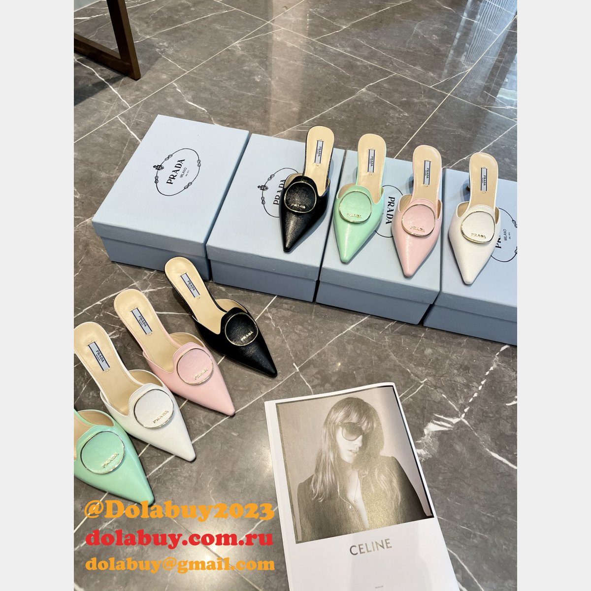 2021 Replica Prada High heel slippers Sneakers Shoes