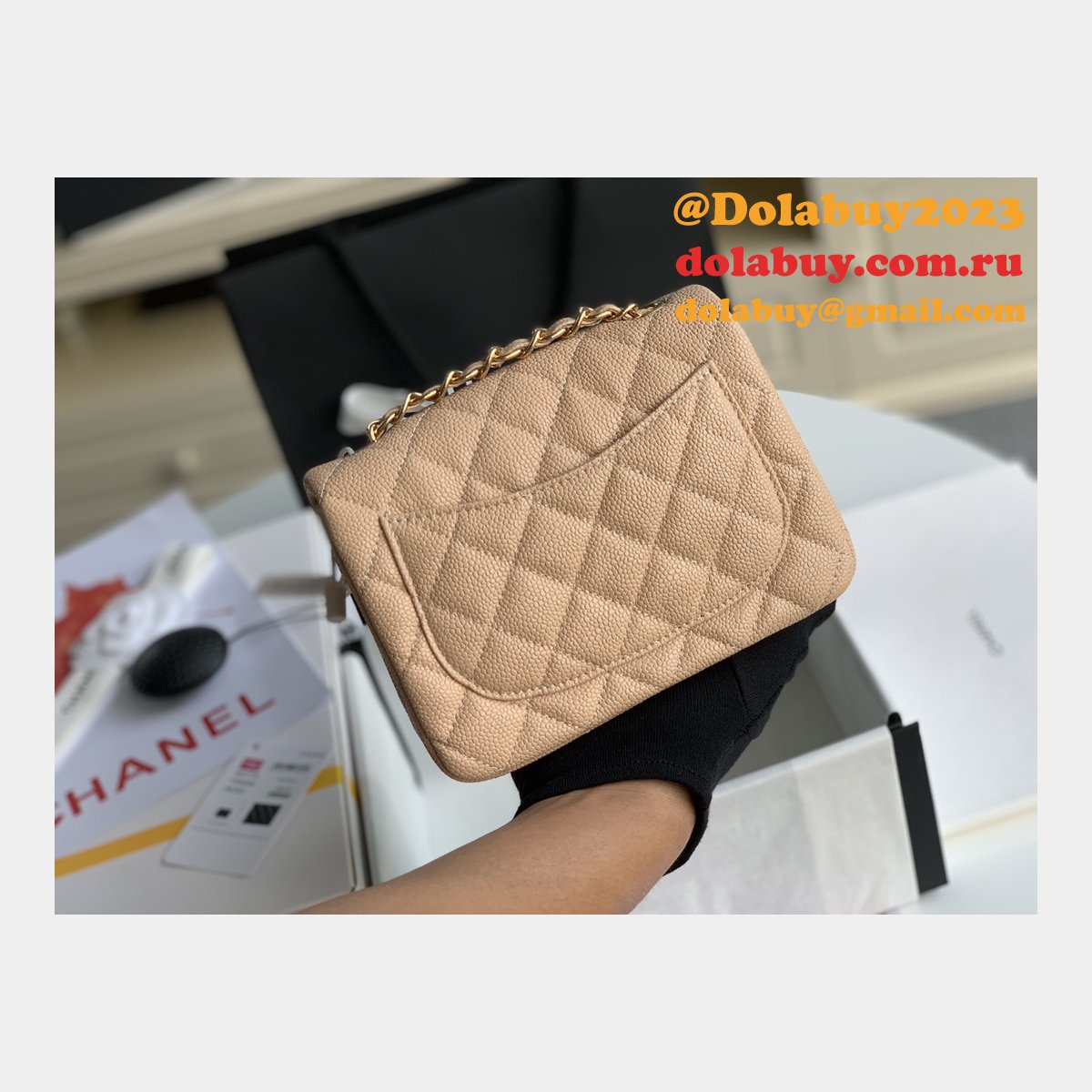 CC 7 Star CF 17CM Classic Flap Apricot UK Bag