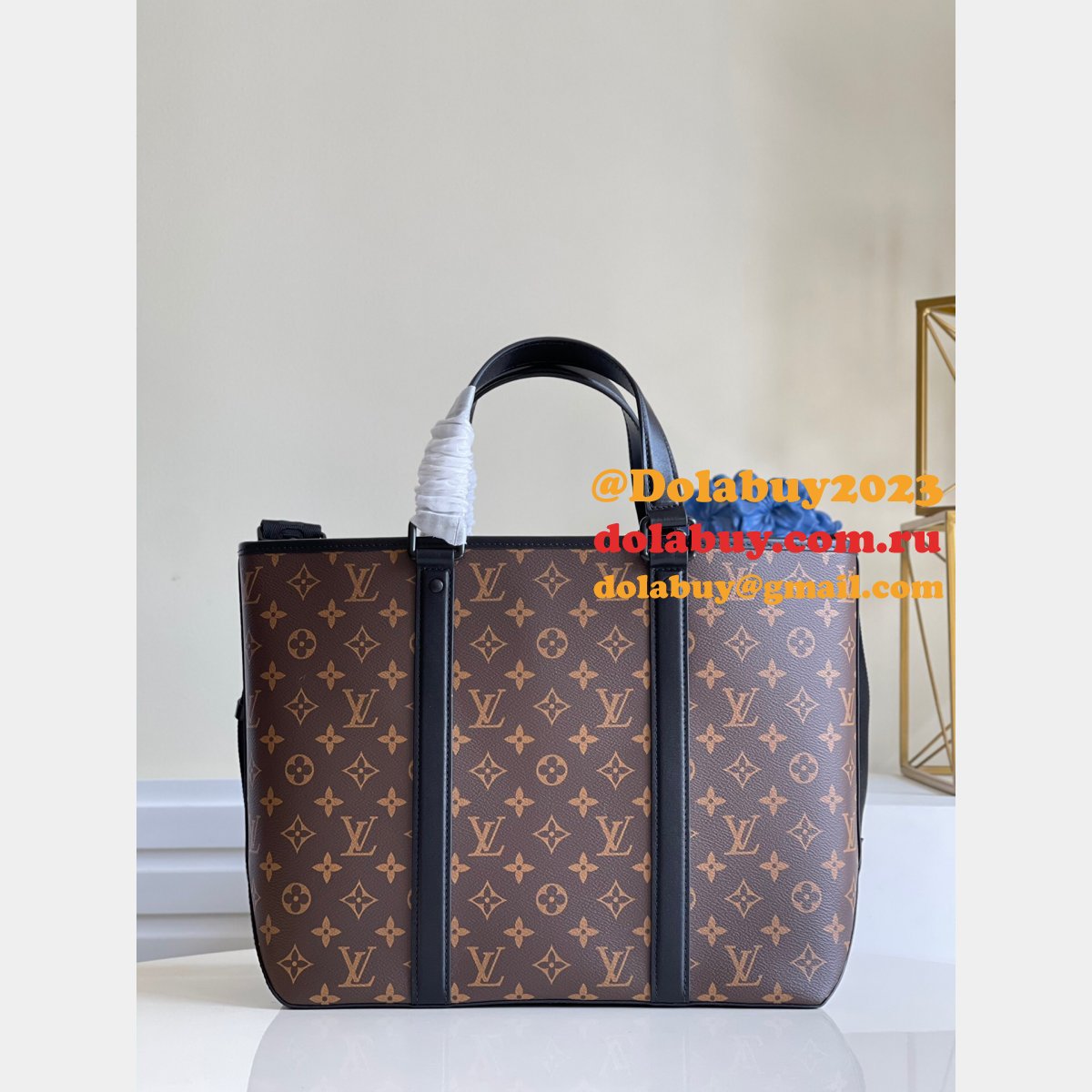 Perfect Quality Louis Vuitton Replica Week-End Tote PM Monogram Macassar M45734