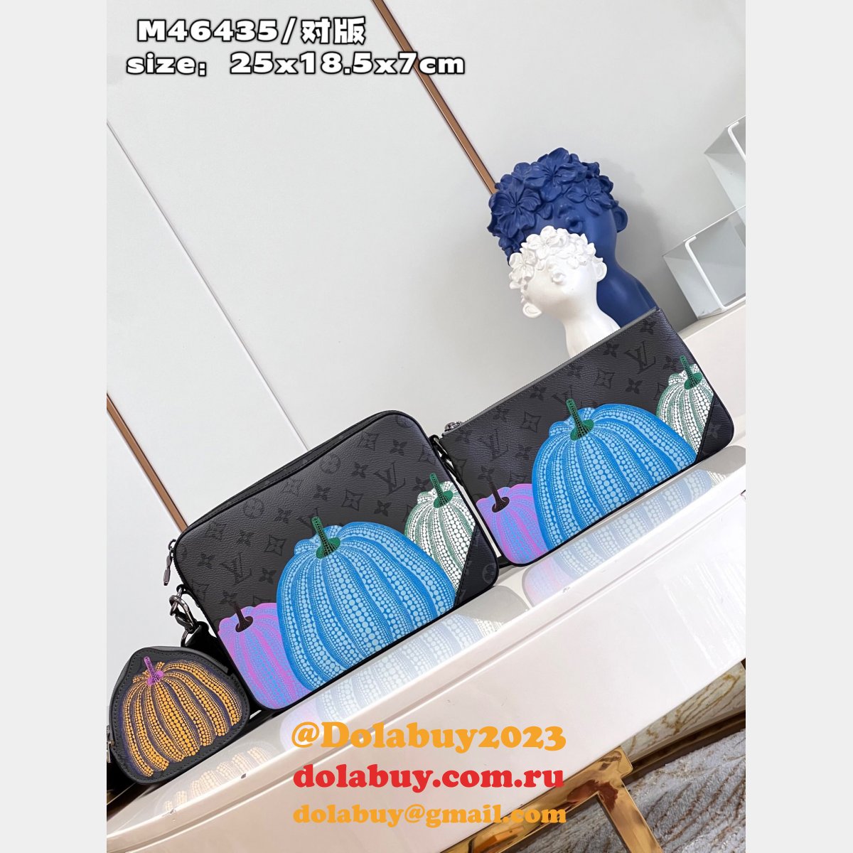 Replicas LV x YK Trio Messenger Monogram Eclipse M46435 Bag