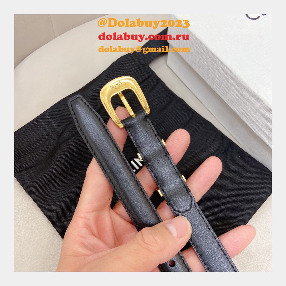 Buy Best Celine Belts Dolabuy 18mm Black Sells